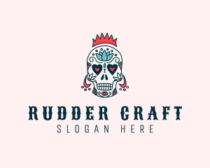 Festive Skull Crown  logo design