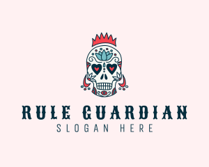 Festive Skull Crown  logo design