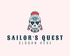 Festive Skull Crown  logo design