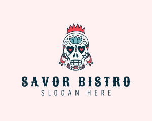 Festive Skull Crown  logo design