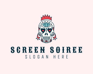 Festive Skull Crown  logo design