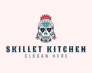 Festive Skull Crown  logo design