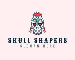 Festive Skull Crown  logo design