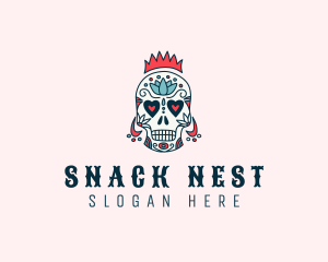 Festive Skull Crown  logo design