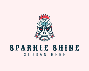 Festive Skull Crown  logo design