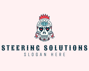 Festive Skull Crown  logo design