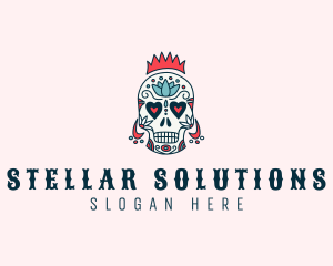 Festive Skull Crown  logo design