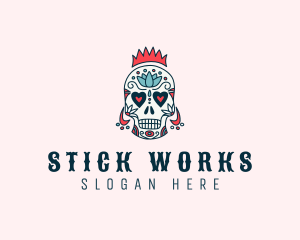 Festive Skull Crown  logo design