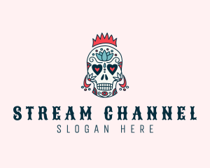 Festive Skull Crown  logo design