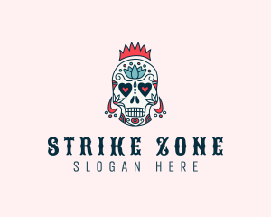 Festive Skull Crown  logo design