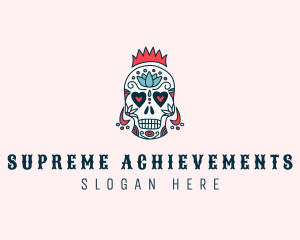 Festive Skull Crown  logo design