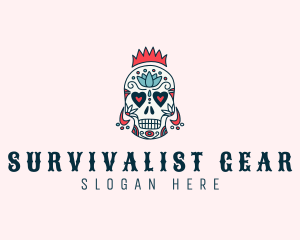 Festive Skull Crown  logo design