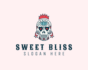 Festive Skull Crown  logo design