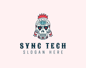 Festive Skull Crown  logo design