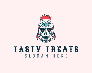 Festive Skull Crown  logo design