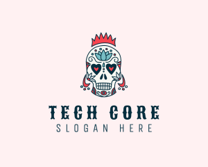 Festive Skull Crown  logo design