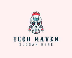 Festive Skull Crown  logo design