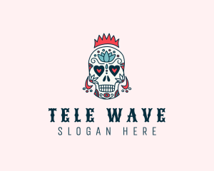 Festive Skull Crown  logo design