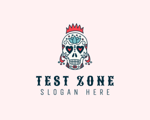 Festive Skull Crown  logo design