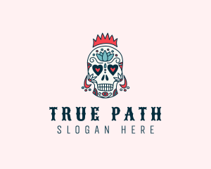 Festive Skull Crown  logo design