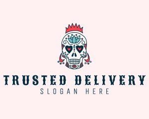 Festive Skull Crown  logo design