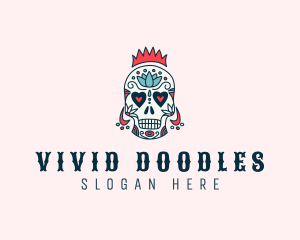 Festive Skull Crown  logo design