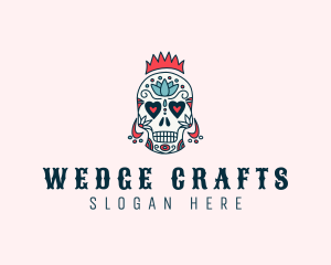 Festive Skull Crown  logo design