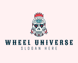 Festive Skull Crown  logo design