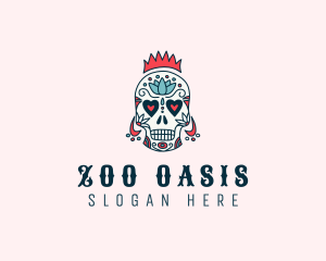 Festive Skull Crown  logo design