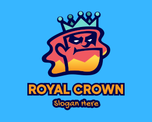 Colorful Angry King Doodle  logo