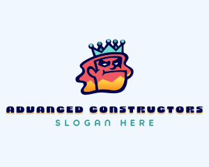 Colorful Angry King Doodle  logo design