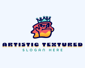 Colorful Angry King Doodle  logo design