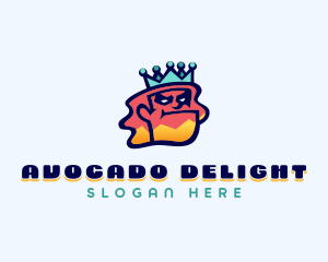 Colorful Angry King Doodle  logo design