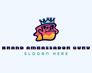 Colorful Angry King Doodle  logo design