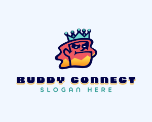 Colorful Angry King Doodle  logo design