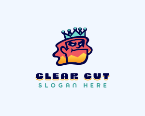 Colorful Angry King Doodle  logo design