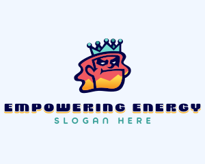 Colorful Angry King Doodle  logo design