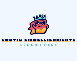 Colorful Angry King Doodle  logo design