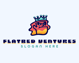 Colorful Angry King Doodle  logo design