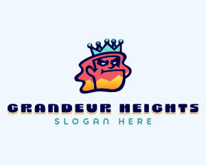 Colorful Angry King Doodle  logo design