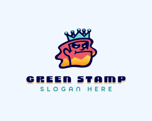 Colorful Angry King Doodle  logo design