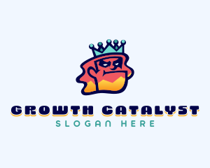 Colorful Angry King Doodle  logo design