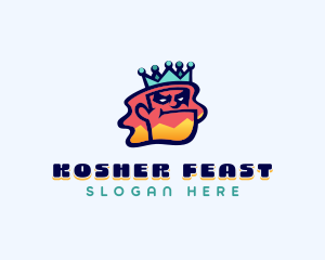 Colorful Angry King Doodle  logo design