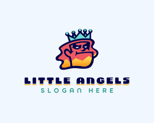 Colorful Angry King Doodle  logo design