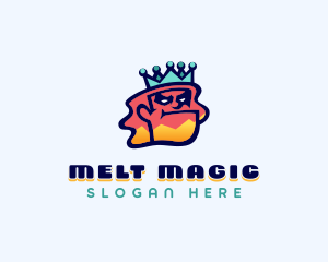 Colorful Angry King Doodle  logo design