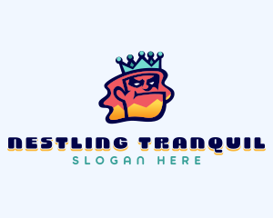 Colorful Angry King Doodle  logo design