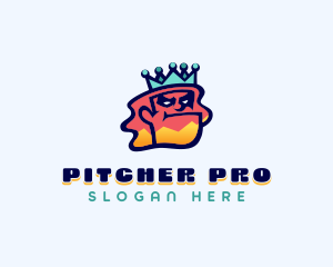 Colorful Angry King Doodle  logo design