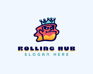 Colorful Angry King Doodle  logo design