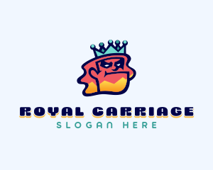 Colorful Angry King Doodle  logo design