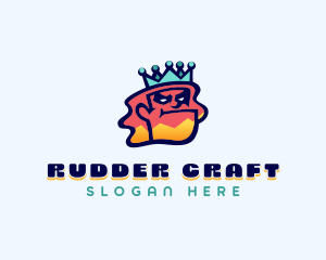 Colorful Angry King Doodle  logo design